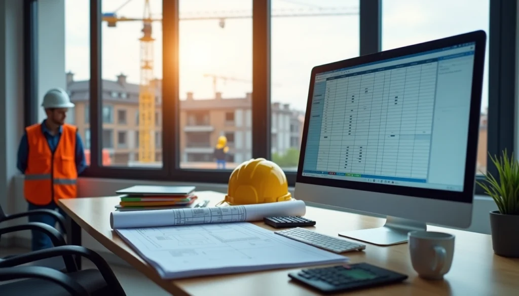 The construction team is reviewing certified payroll reporting documents to ensure compliance on government projects.