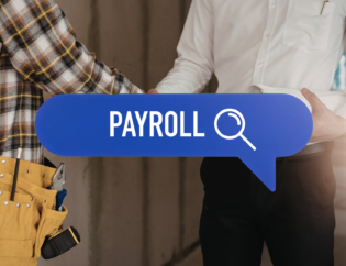 Construction team reviewing contractor payroll compliance documents for government projects.