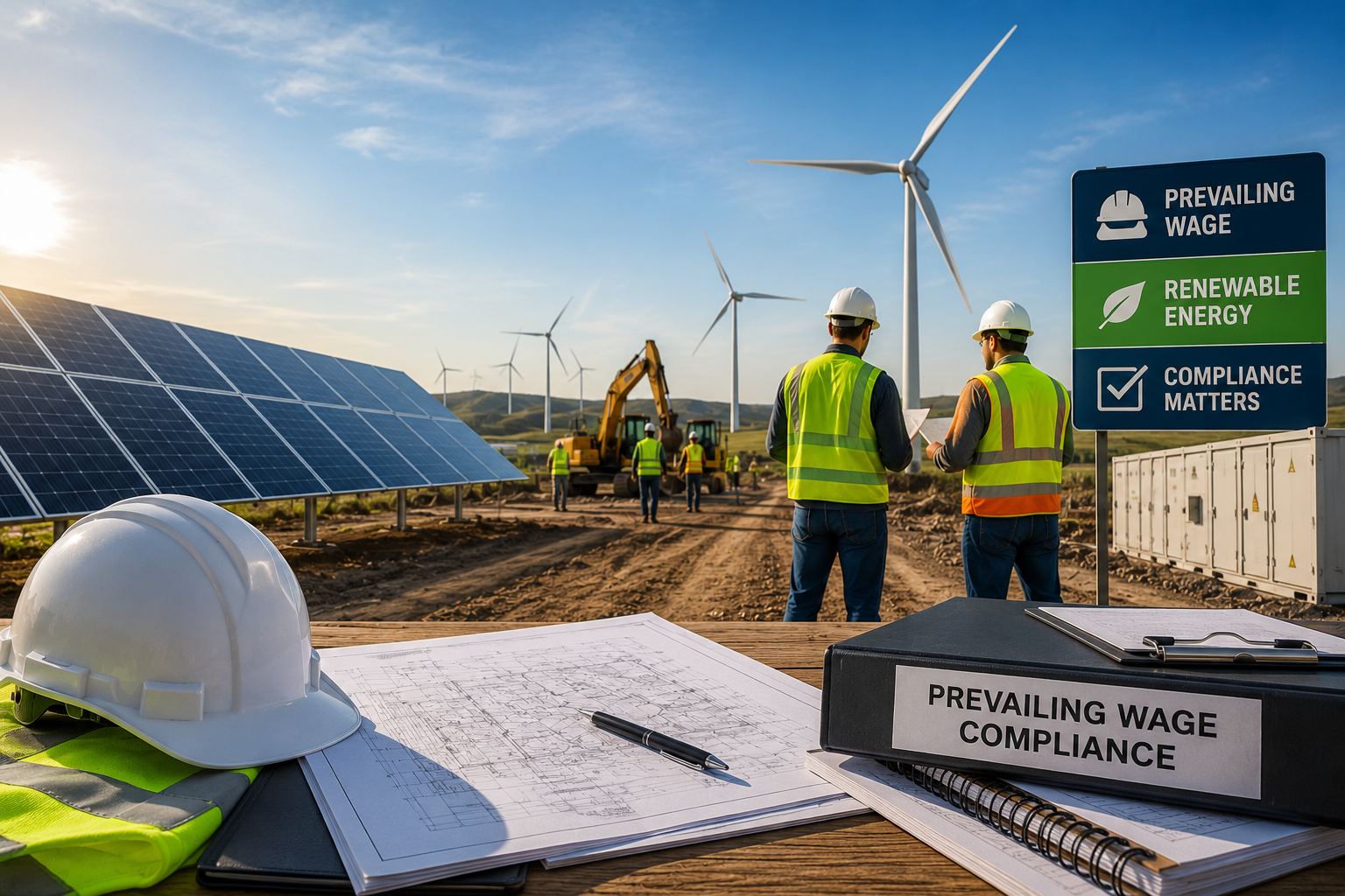 Prevailing wage compliance for renewable energy projects explained for contractors managing IRA tax credits and labor risk